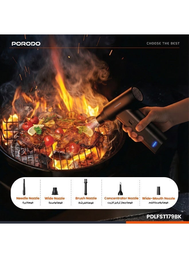 porodo Lifestyle Dual Mode Air Duster & Vacuum 160W / Powerful Air Blower/ Adjustable Speed / 3 Hours Working Time / Efficient Dust Removal / Rechargeable Vacuum and Dust Cleaner - Black - Image 2